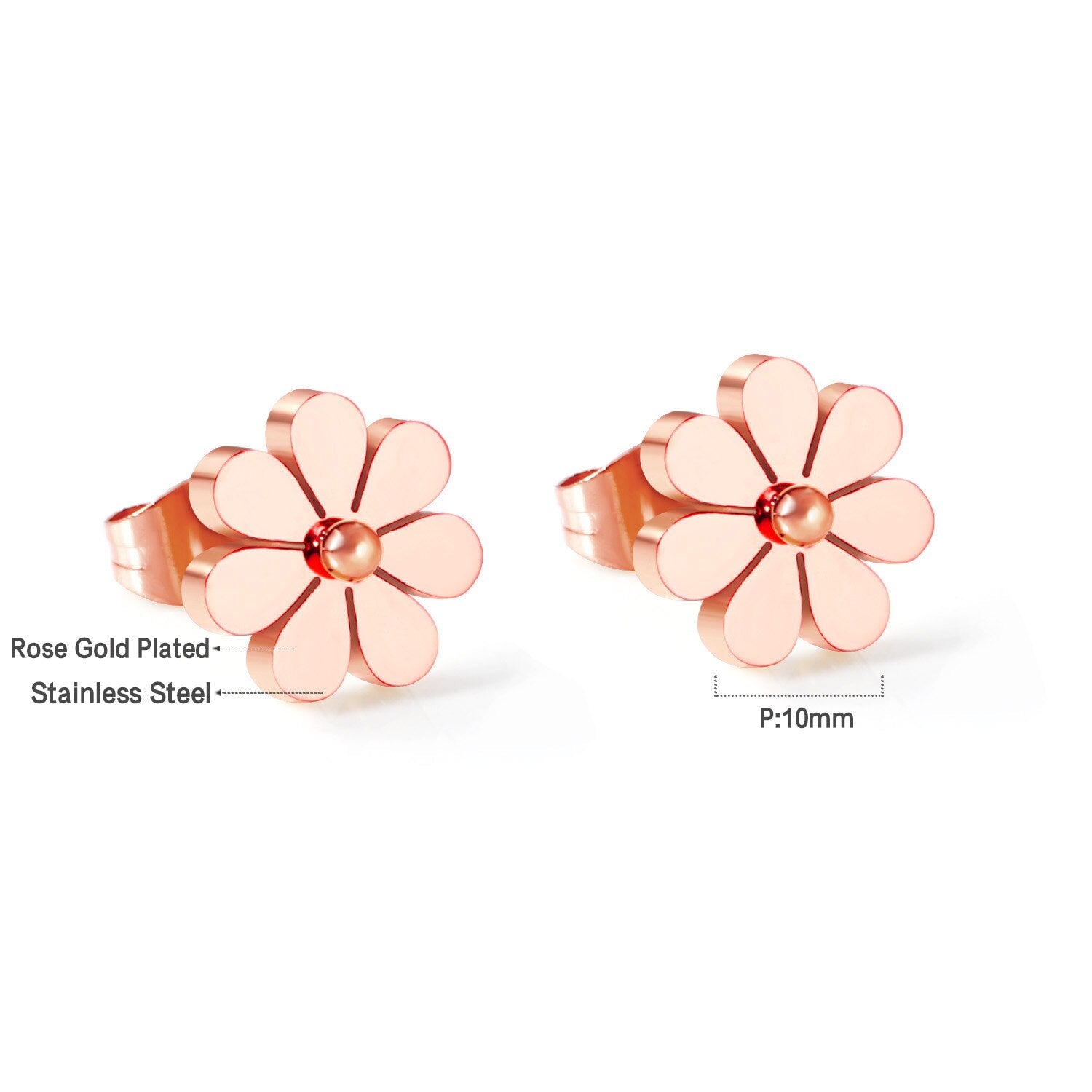 ASON Cute Small Flower Shape Piercing Stud Earrings Gold Color Stainless Steel for Girl Women Fashion Jewelry Accessories asonjewelry